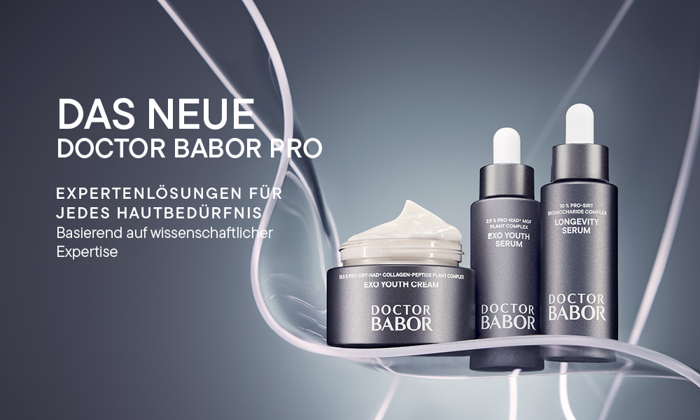 DOCTOR BABOR PRO Creme und zwei Seren mit geschwungenen Lichtlinien
