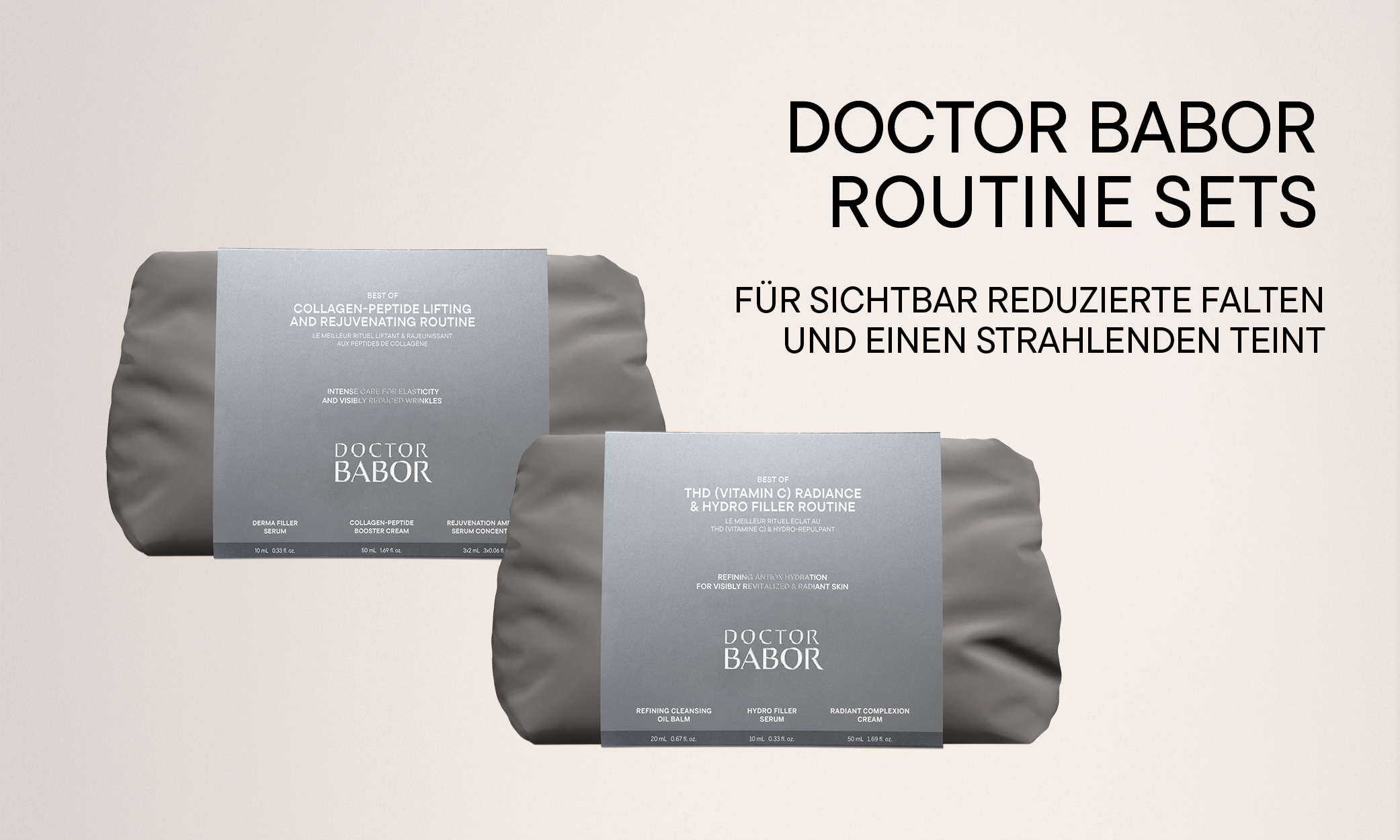 DOCTOR BABOR Routine Sets in zwei Kulturbeuteln